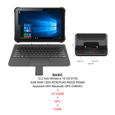 Παράθυρα 10 τραχιά ταμπλέτα Intel ΚΜΕ 6Y30 12,2 ιντσών 1920x1200